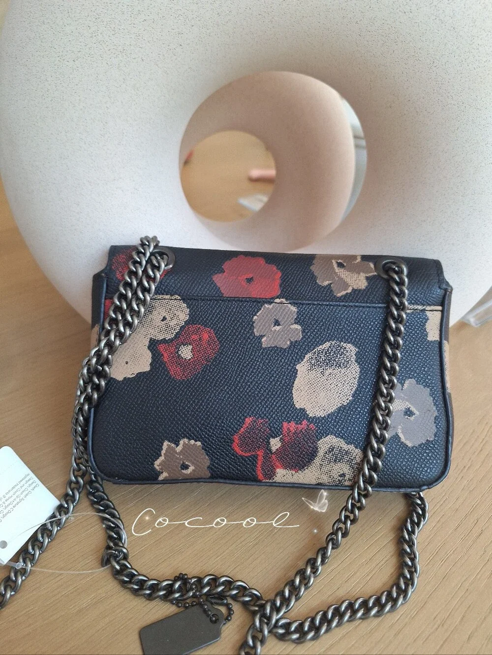 NWT COACH FLORAL JEWELED EMBOSSED MINI CHAIN CROSS BODY F52473
